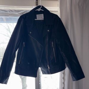 Zara kids Sleek Black Leather Jacket